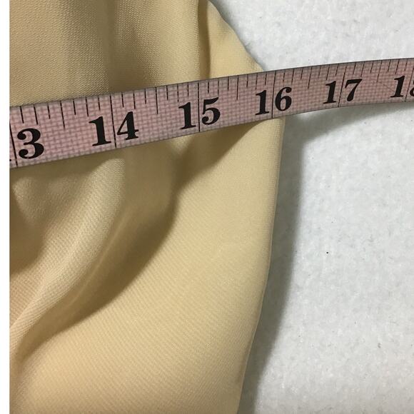 FORMAL SZ 4 S cream tan keyhole pleated halter bridesmaid maxi dress NEW B100 - Picture 5 of 8